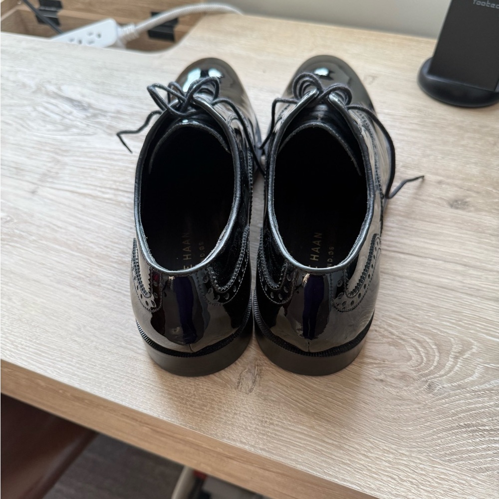 Cole Haan Plain Toe Oxford Black Patent Leather - Picture 4 of 7
